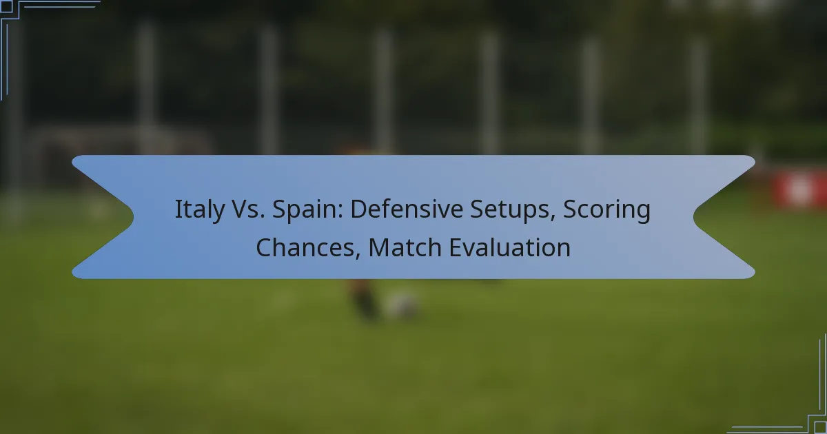 Italy Vs. Spain: Defensive Setups, Scoring Chances, Match Evaluation