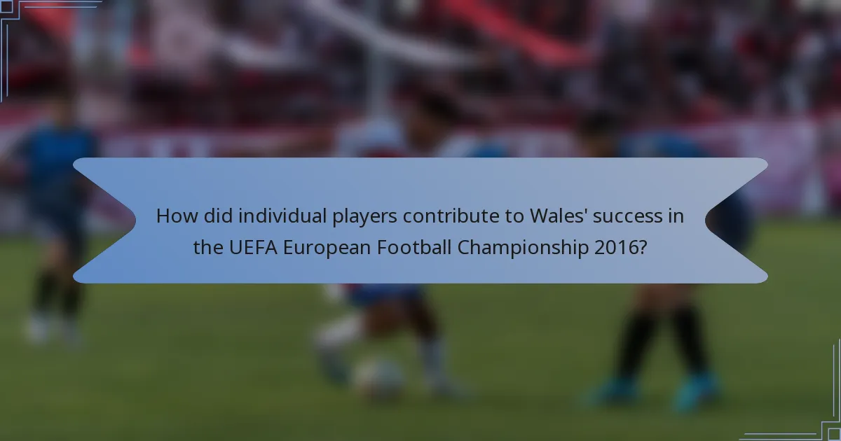 How did individual players contribute to Wales' success in the UEFA European Football Championship 2016?