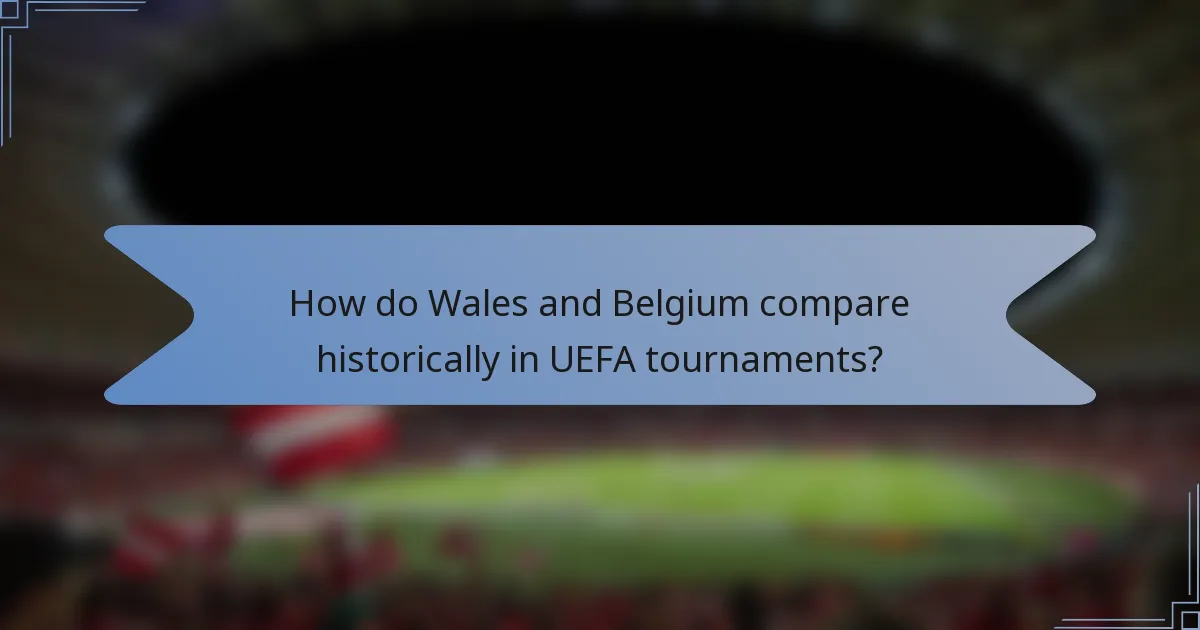 How do Wales and Belgium compare historically in UEFA tournaments?