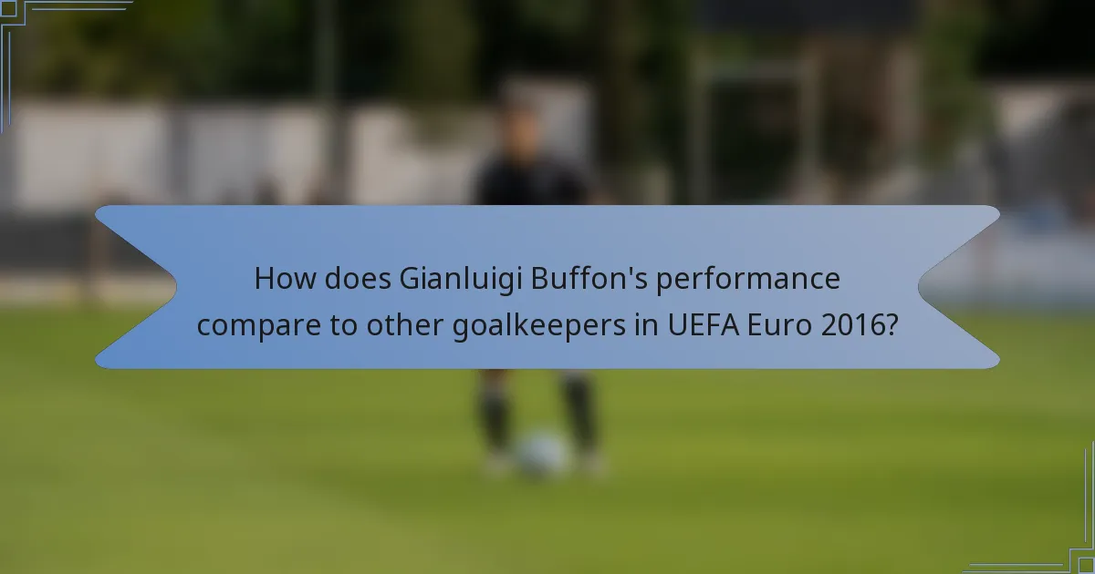 How does Gianluigi Buffon's performance compare to other goalkeepers in UEFA Euro 2016?