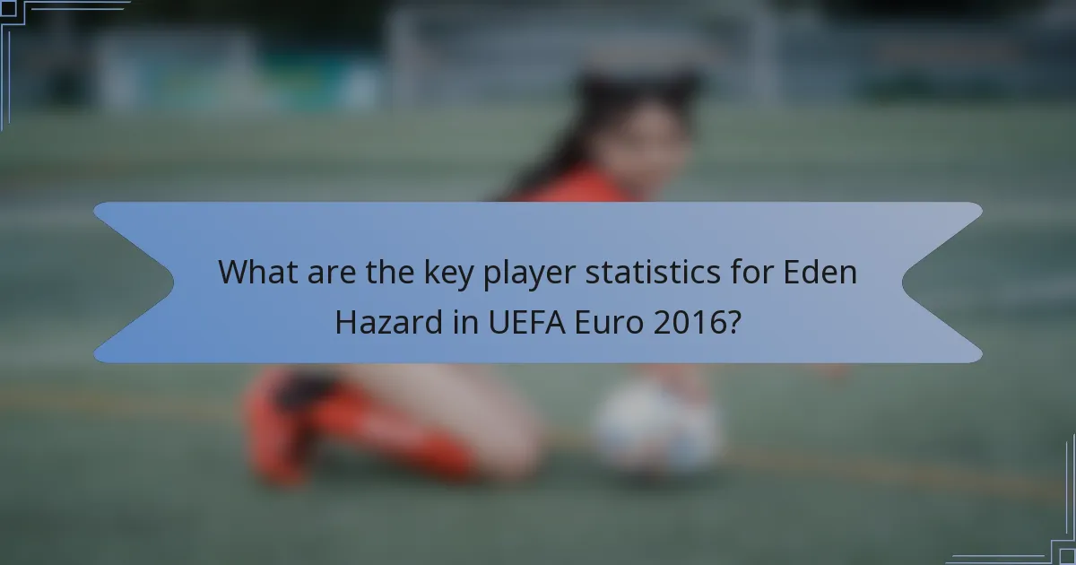 What are the key player statistics for Eden Hazard in UEFA Euro 2016?