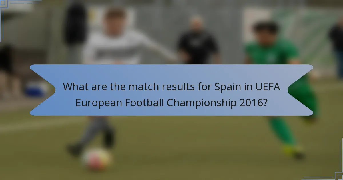 What are the match results for Spain in UEFA European Football Championship 2016?
