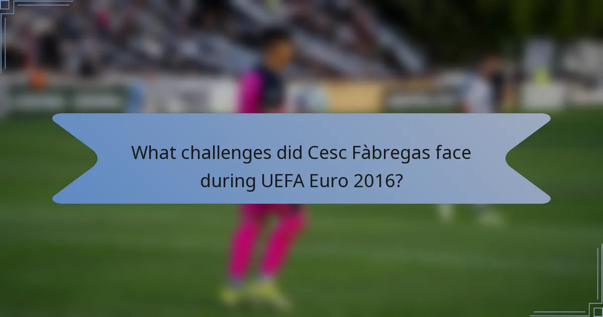 What challenges did Cesc Fàbregas face during UEFA Euro 2016?