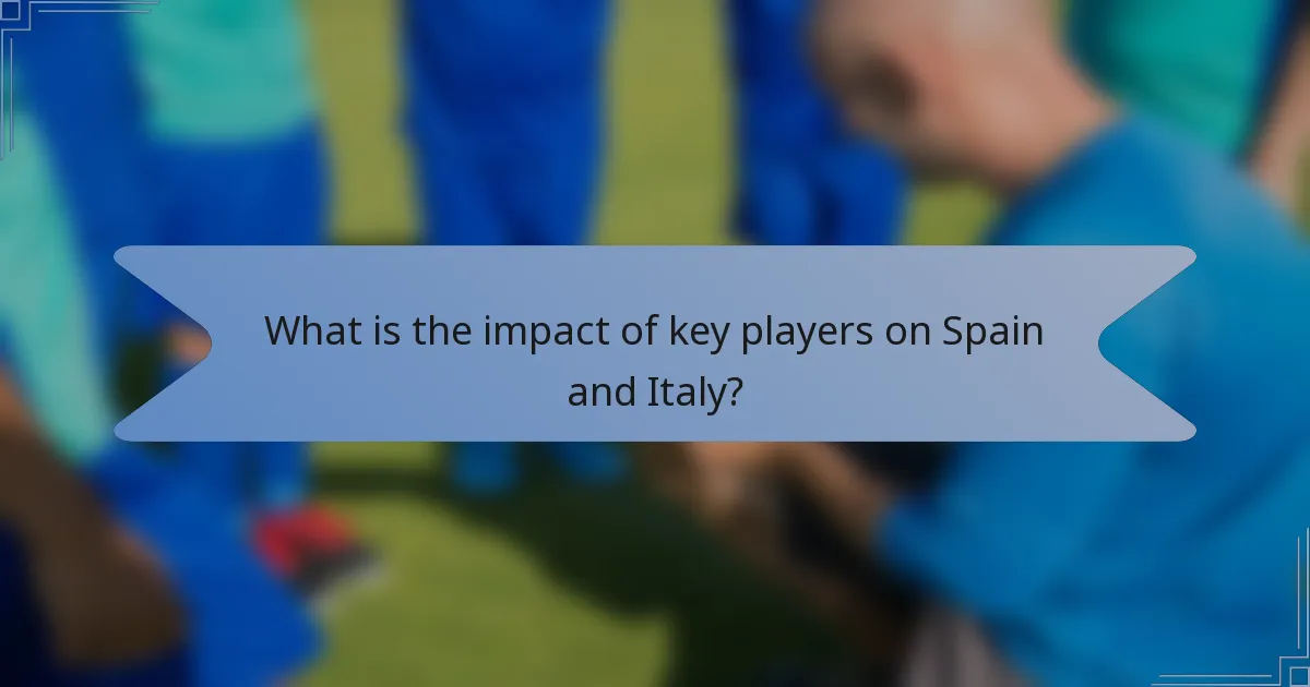 What is the impact of key players on Spain and Italy?