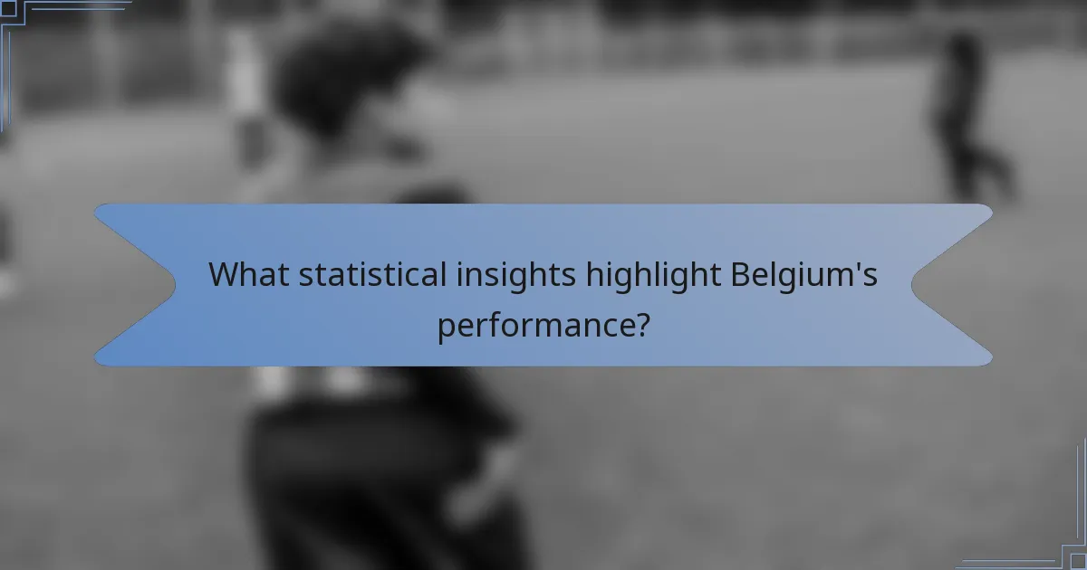 What statistical insights highlight Belgium's performance?