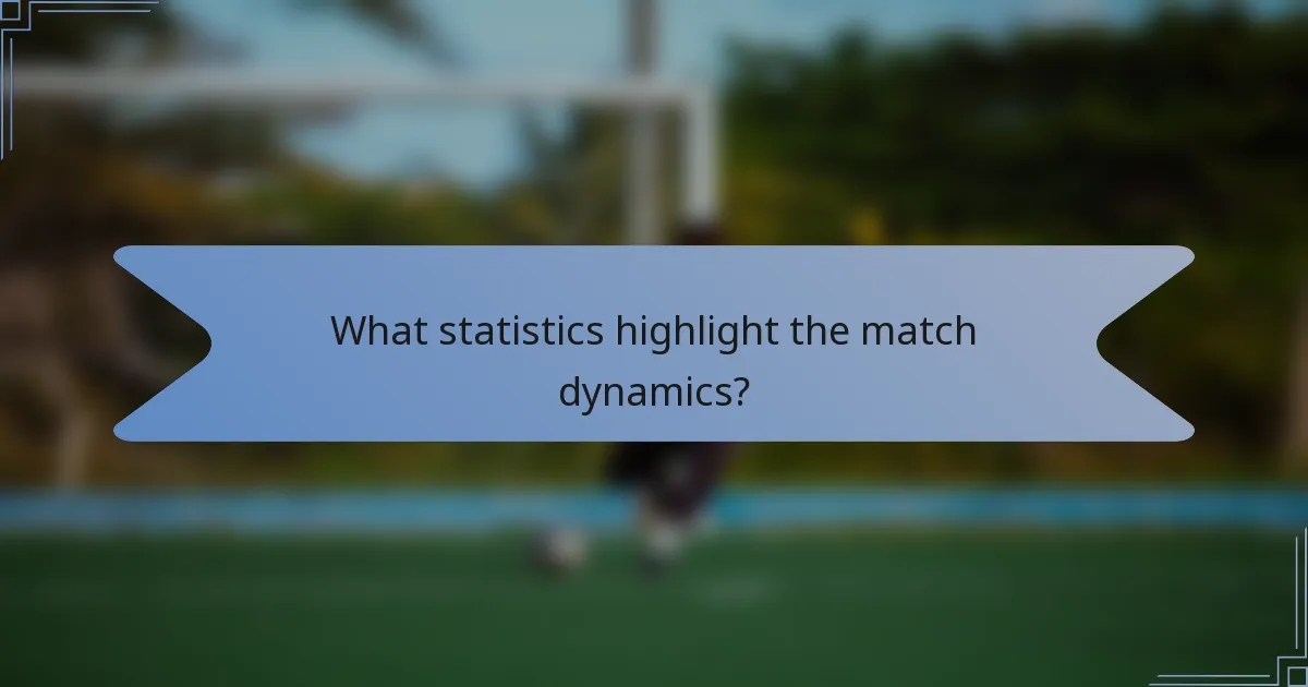 What statistics highlight the match dynamics?