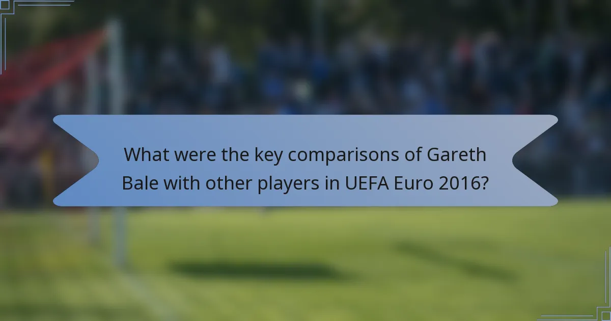 What were the key comparisons of Gareth Bale with other players in UEFA Euro 2016?