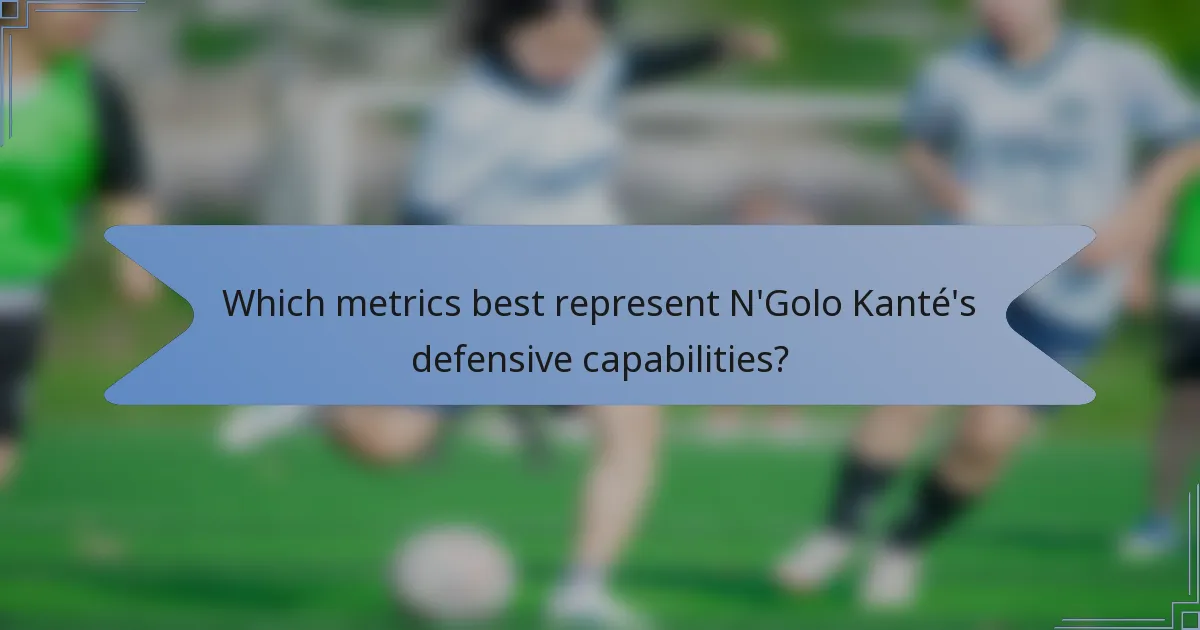 Which metrics best represent N'Golo Kanté's defensive capabilities?